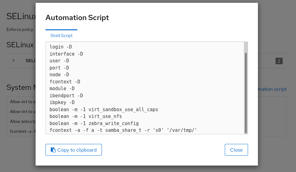 SELinux automation script