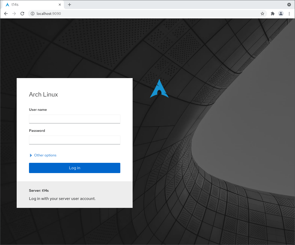 screenshot of arch linux branding
