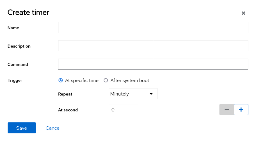 screenshot of create timer to run every minute