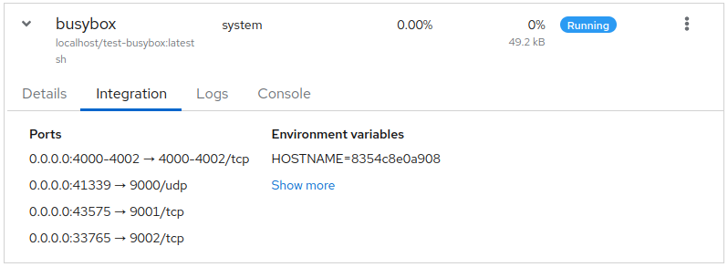 screenshot of ## show container/pod ports as ranges