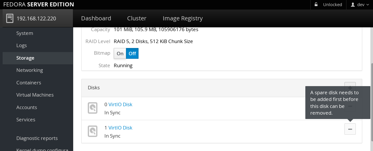 Remove RAID disk