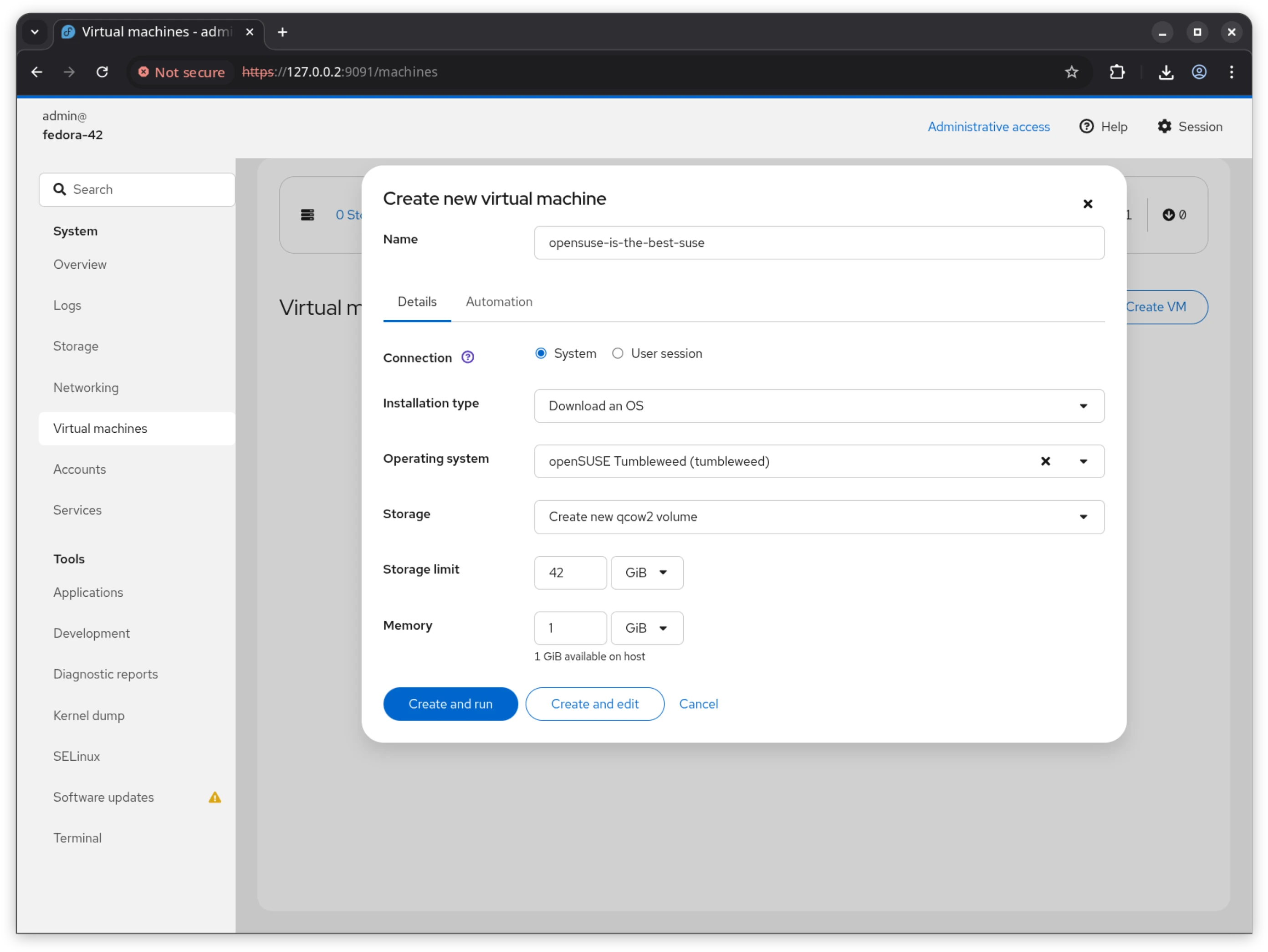 Create and manage virtual machines Create and manage virtual machines